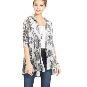 Takeout Hooded Cardigan Duster - Gray